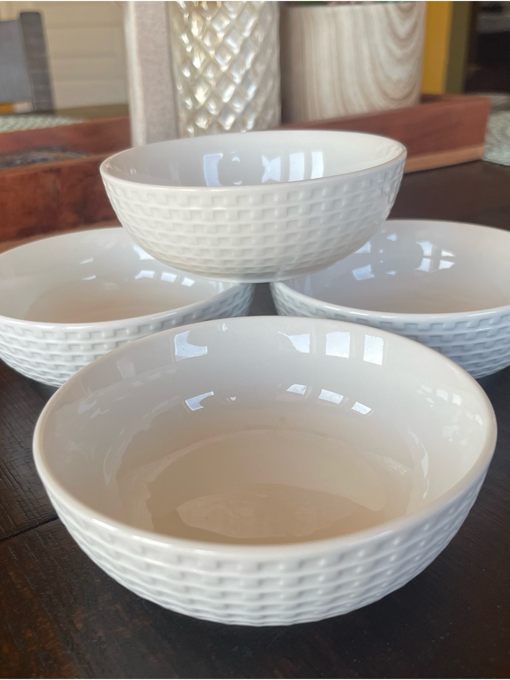 Ceramic Bowls in White - Set of 4 NWOT